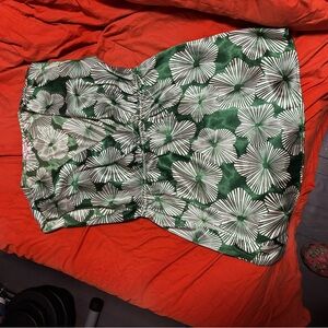 6 Degrees Green and White Fabric Design